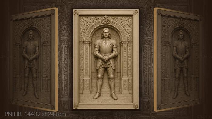 Armored knight on a tiled floor 3d STL model