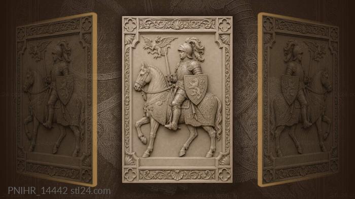 Mounted knight and the winged beast 3d STL model