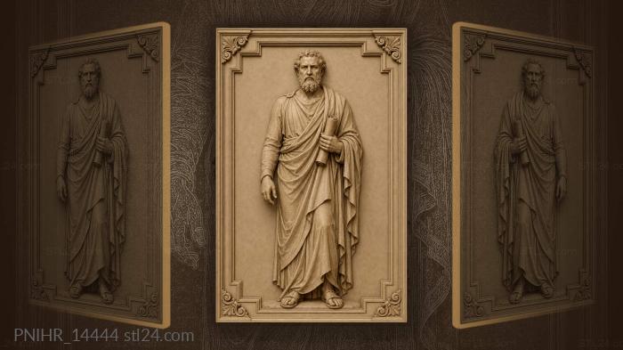 Standing man with a scroll at his side · Plato 3d STL model