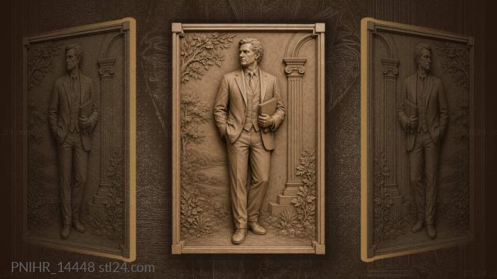 John D. Rockefeller holding important documents 3d STL model