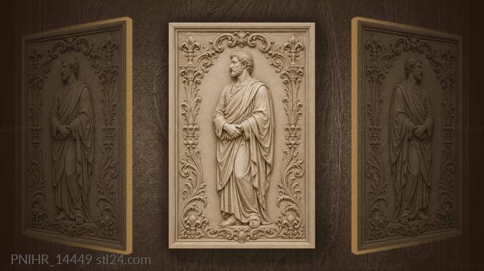 Socrates standing in a toga with hands clasped 3d STL model