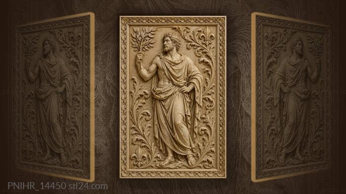 Apollo holding a laurel branch in his toga 3d STL model