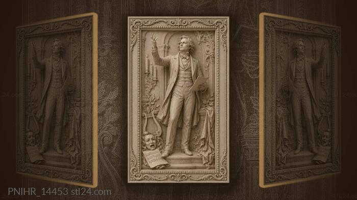 Feodor Chaliapin singing with a theatrical mask at his feet · Ludwig van Beethoven 3d STL model