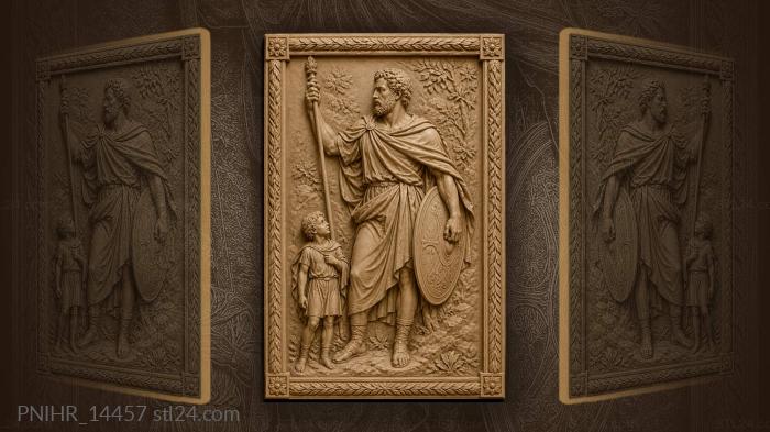 Moses with a staff and a boy at his feet 3d STL model