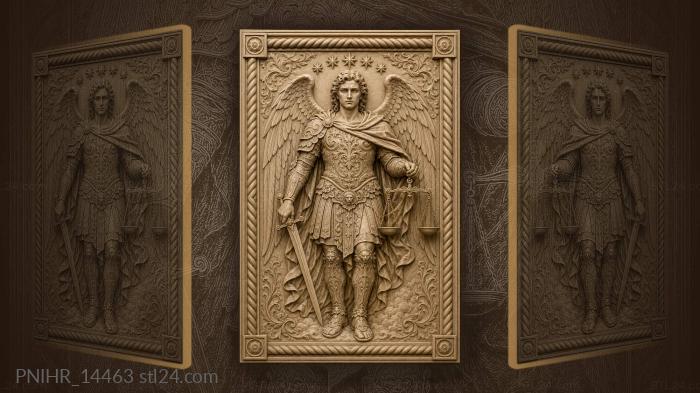 Archangel Michael weighing souls with a sword 3d STL model