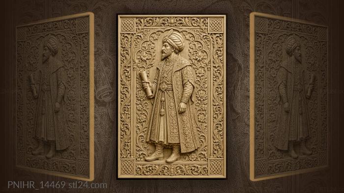 Elder in headdress holding a scroll 3d STL model
