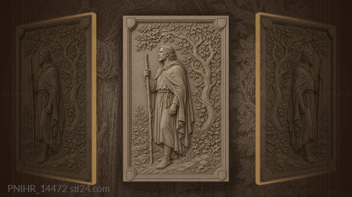 Staff bearer with a tree behind him 3d STL model