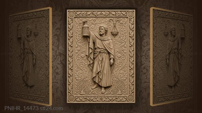 Lantern bearer among swirling florals 3d STL model