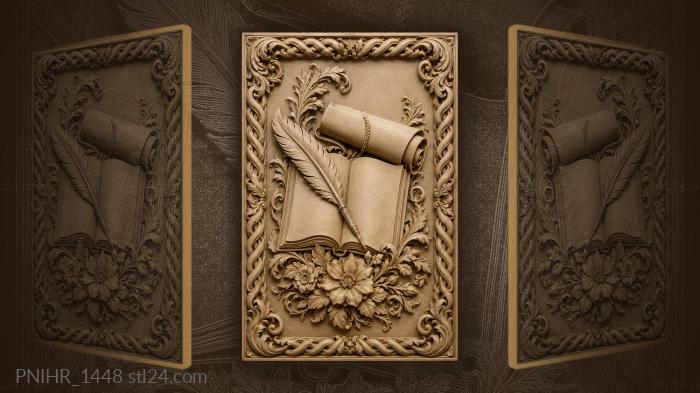 Letters, book and floral still life 3d STL model