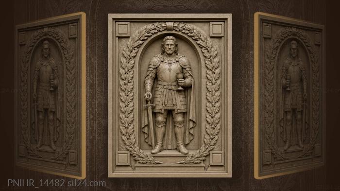 Armoured man with a sword and a goblet 3d STL model