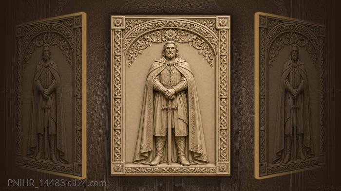 Cloaked man with sword at side 3d STL model