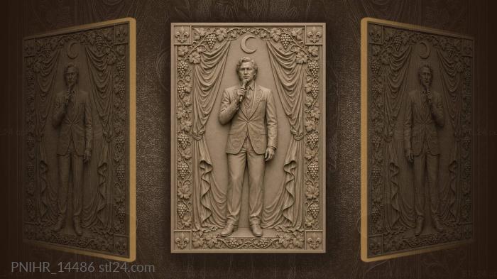 Singer in elegant suit moonlight 3d STL model
