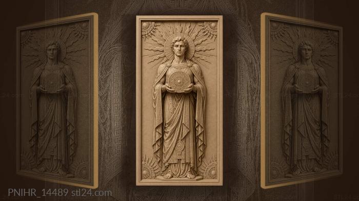 Sun god with sacred disc 3d STL model
