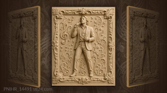 Tom Jones singing with a microphone in hand 3d STL model