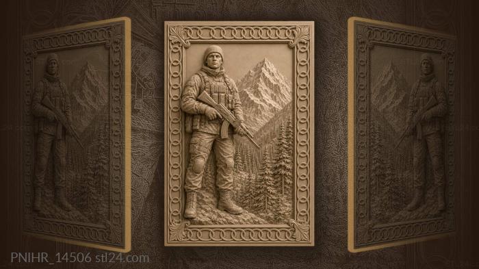 Guard before snowy mountain peak 3d STL model