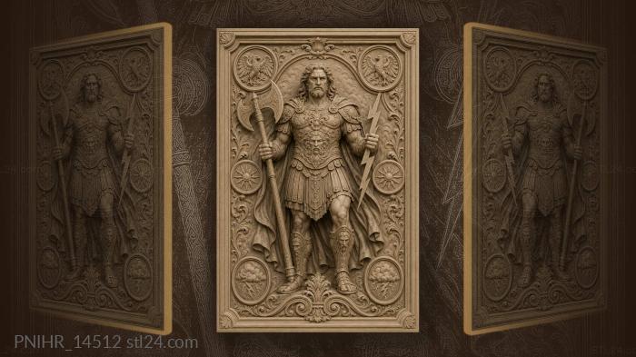 Battle axe and lightning in his hands 3d STL model