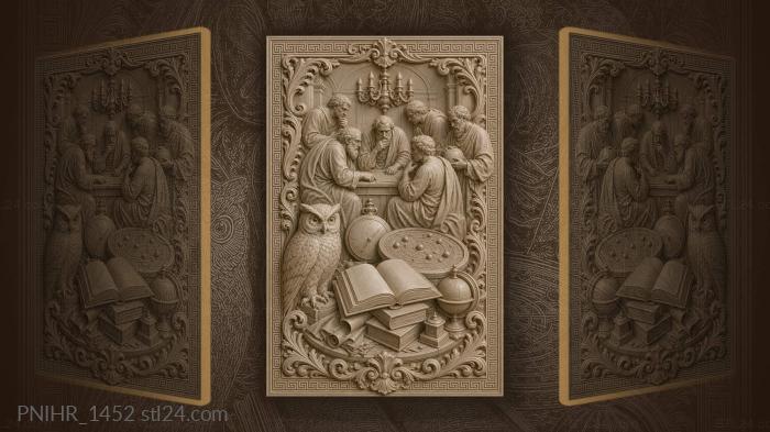 Wise owl studies ancient knowledge 3d STL model