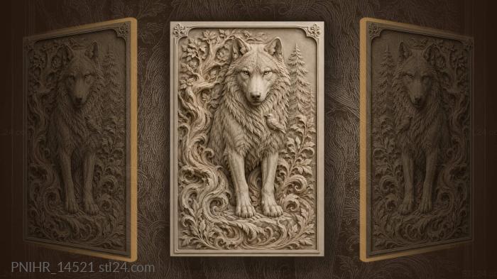 Small bird nestled at wolf chest 3d STL model