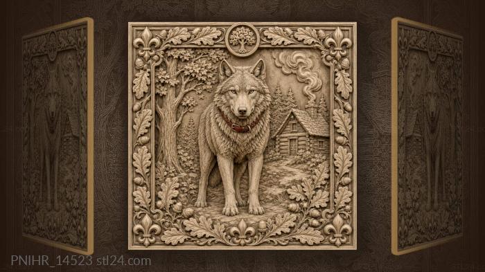 Red collar and smoke over cabin 3d STL model