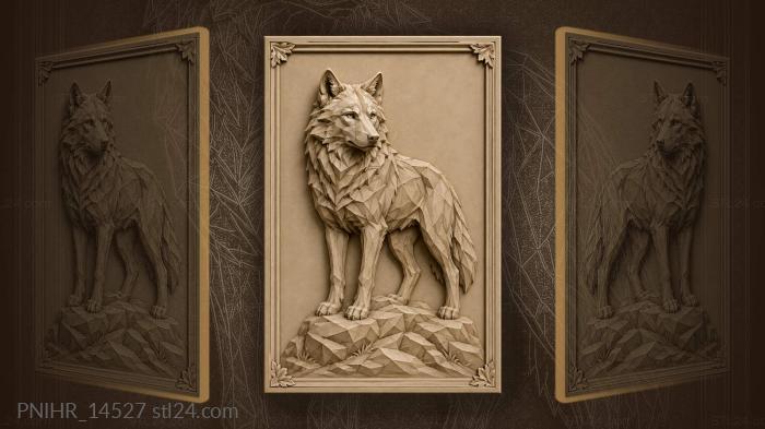 Triangular facets forming a standing wolf 3d STL model