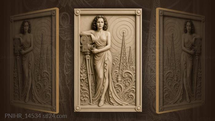 Hedy Lamarr with a camera and radio waves 3d STL model