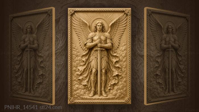 Armored angel raises a blade in warning 3d STL model