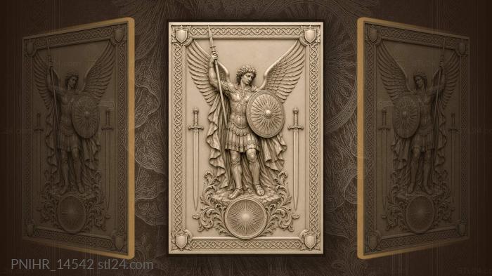 Two swords flanking the winged guardian 3d STL model
