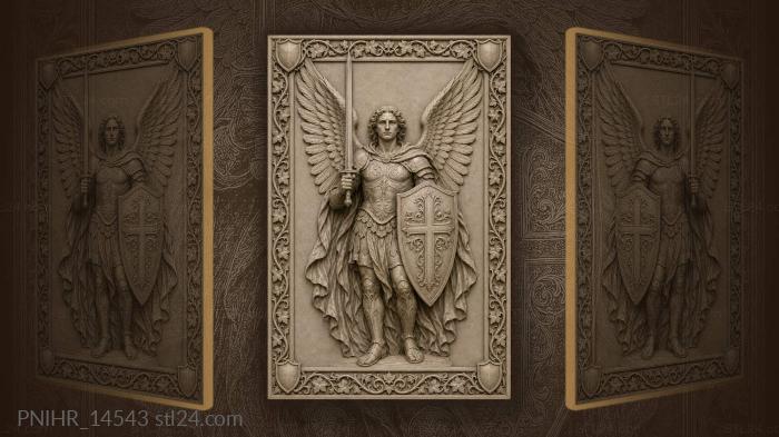 Michael guards heaven with drawn steel 3d STL model
