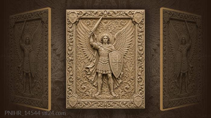 Sword raised above the archangel head 3d STL model