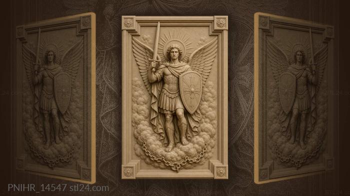 Saint michael with sword and shield 3d STL model