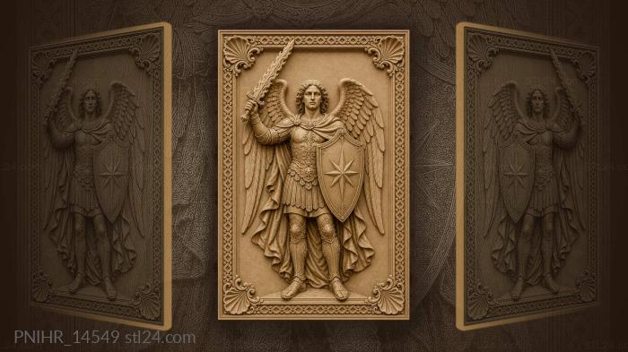 Heavenly warrior lifting his blade above star shield 3d STL model