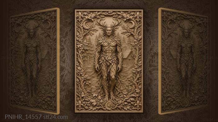 Forest spirit with rustic cabin 3d STL model
