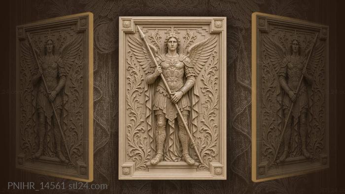 Winged soldier with a spear at his chest 3d STL model
