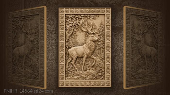 Majestic stag in forest depths 3d STL model
