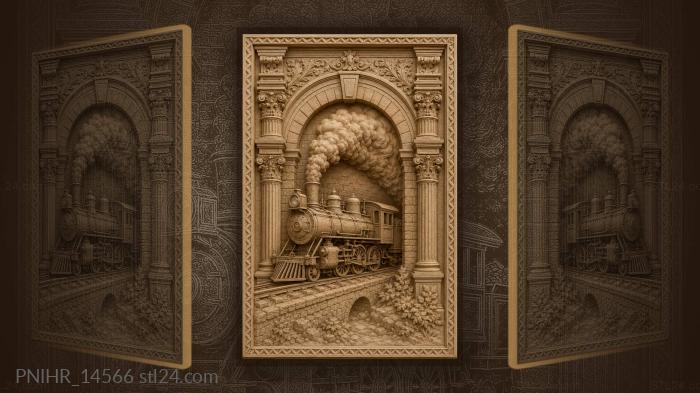 Train through ancient brick arch 3d STL model