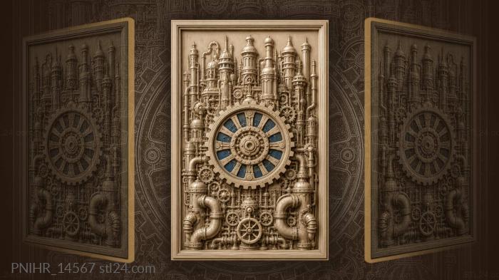 Steampunk city industrial gear detail 3d STL model