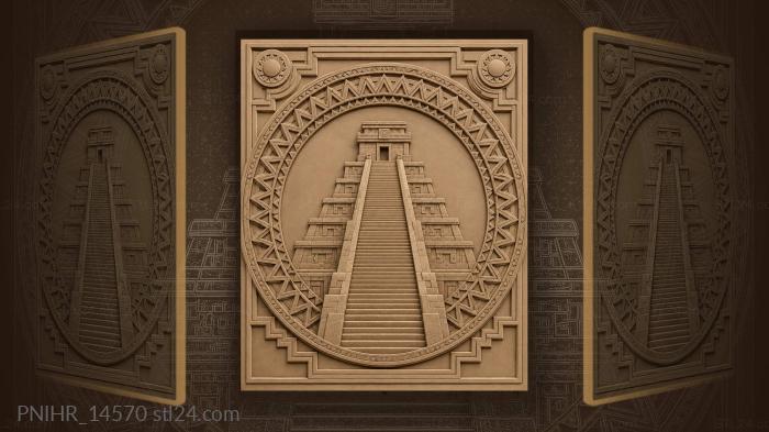 Ancient pyramid temple rising upwards 3d STL model