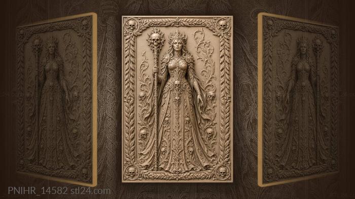 Powerful sorceress with skull staff 3d STL model