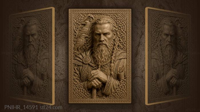 Stern face with a long swept beard 3d STL model