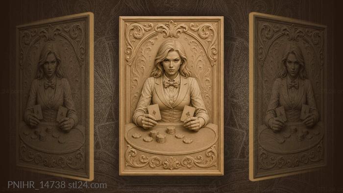 Dealing cards on the green felt 3d STL model