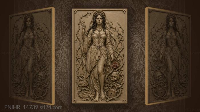 Lady with rose and hidden secrets 3d STL model