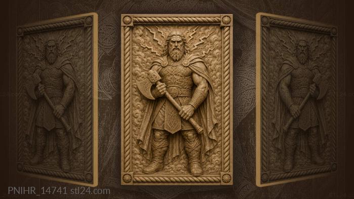 Thunder lord with cross marked axe 3d STL model