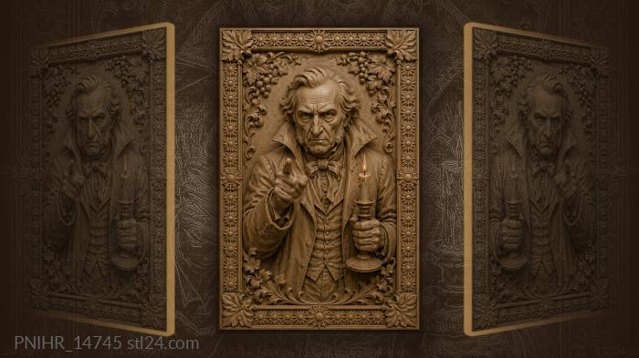 Pointing finger with a candle and bow tie 3d STL model
