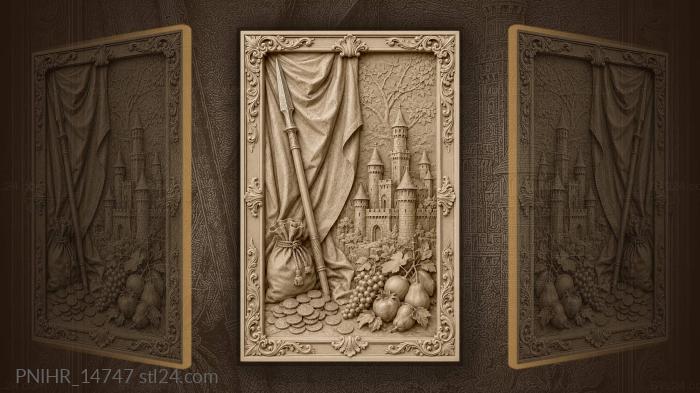 Medieval treasures castle fruits spear 3d STL model