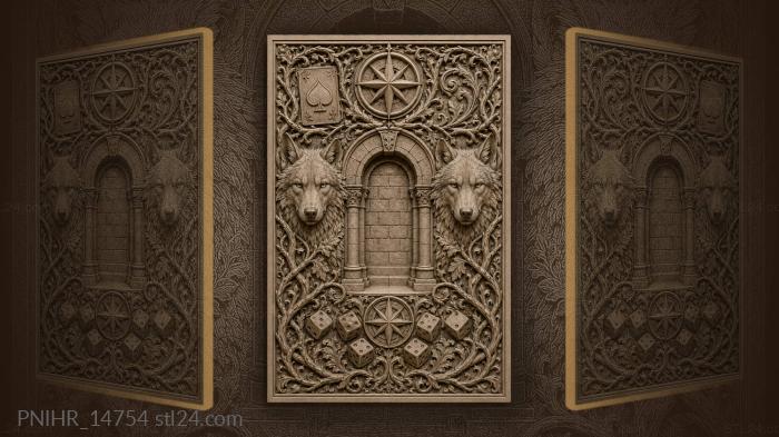 Wolf archway with compass and cards 3d STL model