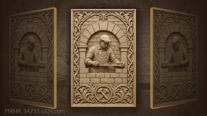 Stonemason building brick archway detail 3d STL model