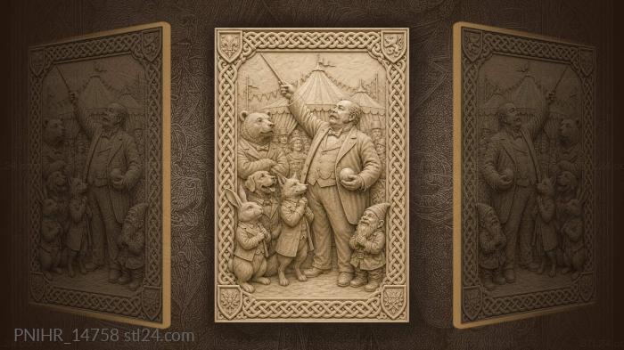 Circus gentleman with animal observers 3d STL model
