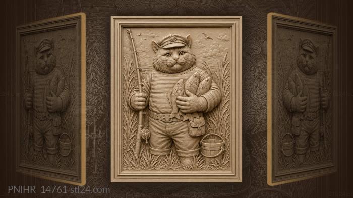 Sailor cat with a rich catch 3d STL model