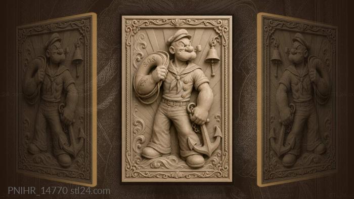 Popeye sailor with life preserver 3d STL model