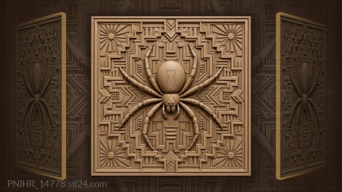Black widow and geometric sunbursts 3d STL model